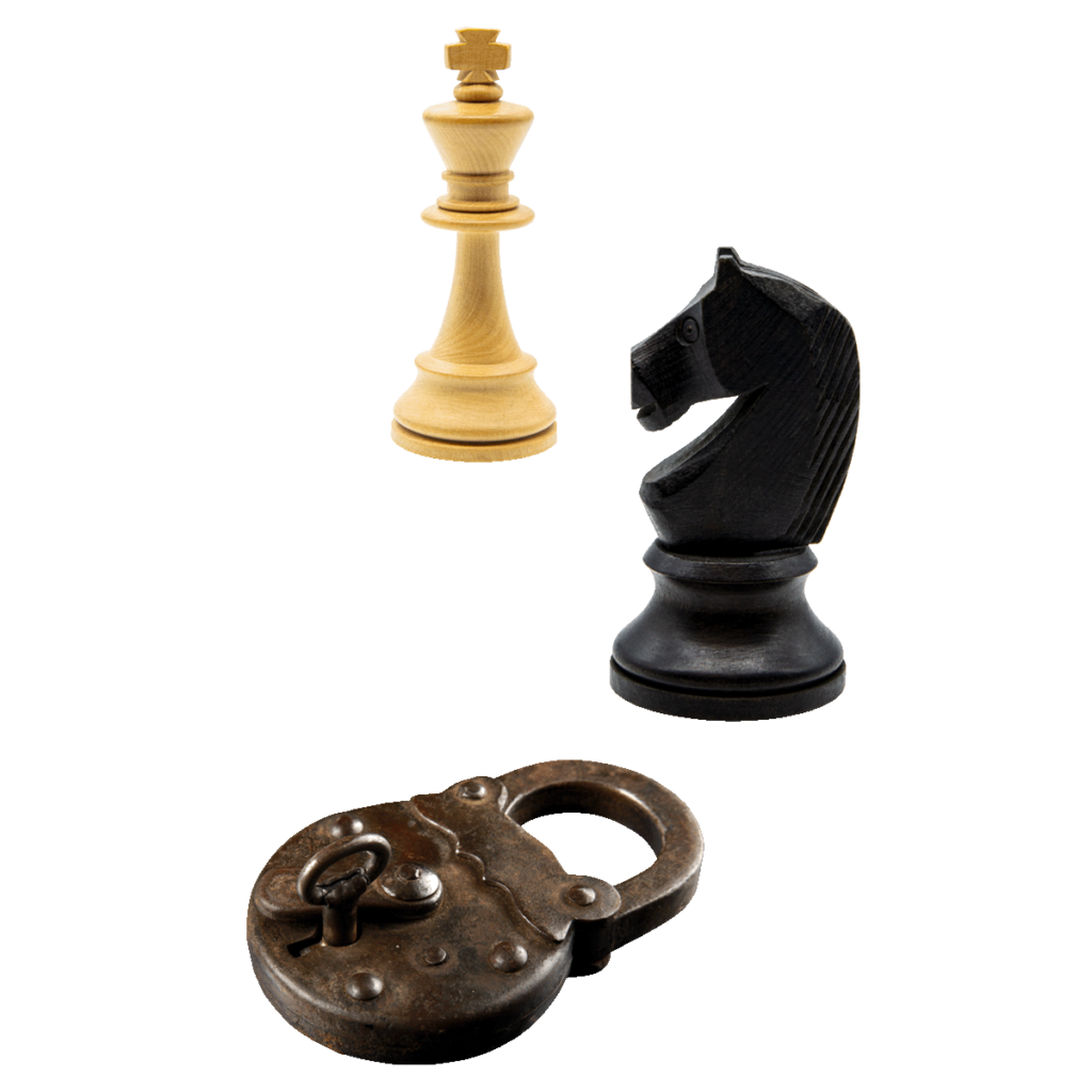 2 Chess pieces and a lock